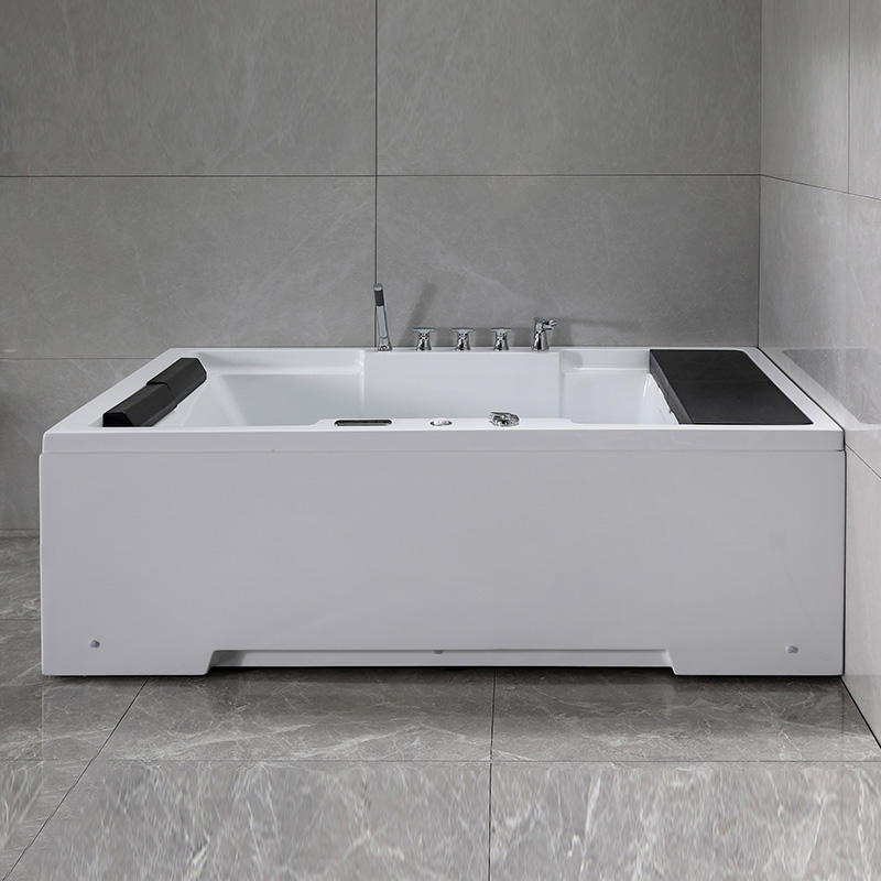 Grande baignoire rectangulaire à remous en acrylique blanc