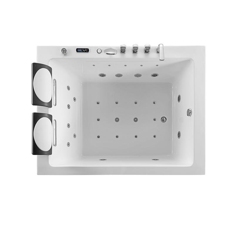 Baignoire Balnéo Rectangulaire avec LED 1700 x 1250 mm pour 2 personnes